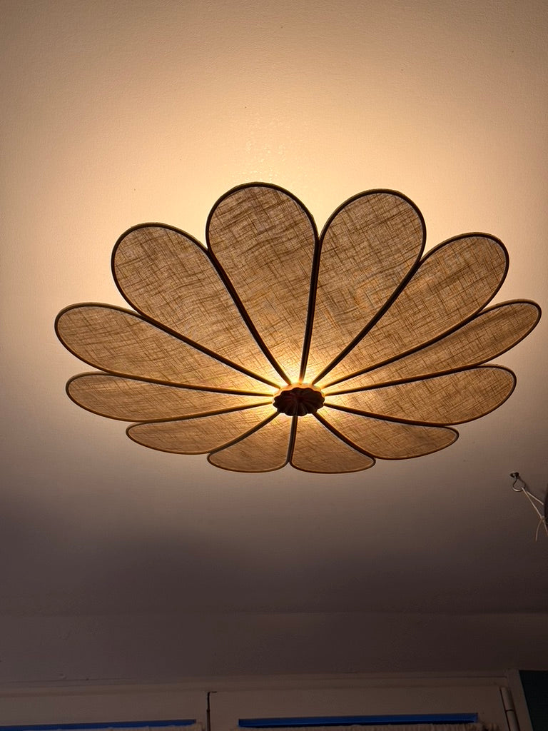 Plafonnier lin naturel